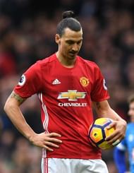 MANCHESTER, ENGLAND - MARCH 04: Zlatan Ibrahimovic of Manchester United prepares to take a penalty during the Premier League match between Manchester United and AFC Bournemouth at Old Trafford on March 4, 2017 in Manchester, England.  (Photo by Shaun Botterill/Getty Images)